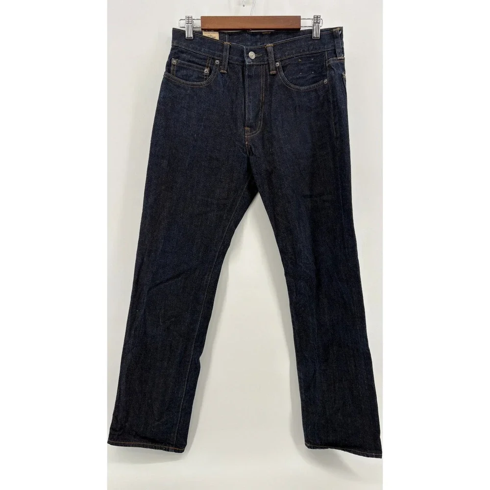 J. Crew Athletic Tapered Jeans Mens 30x30 Japanese Kaihara Denim Style 1040 Dark